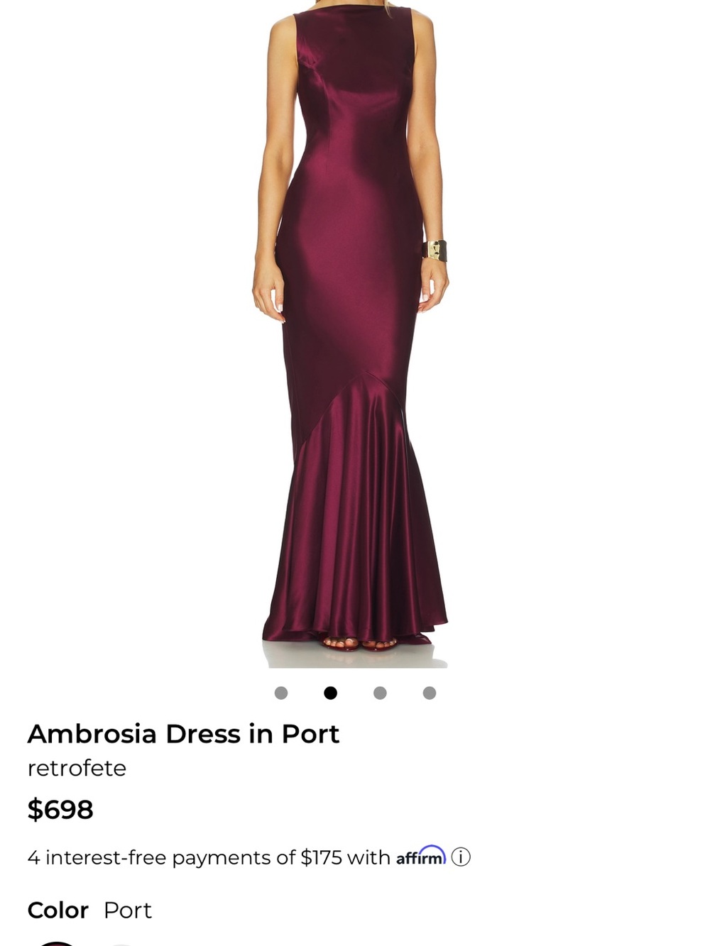 Retrofete Sleek Gown in Port Wine Color